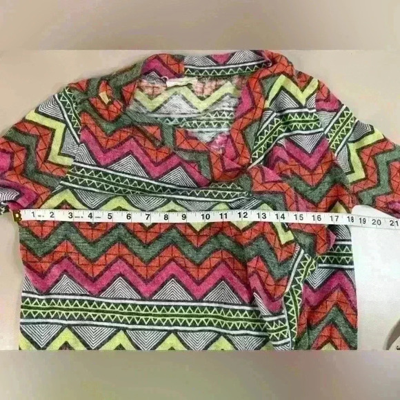 Flamingo urban bright neon medium open front cardigan layering career office - Picture 8 of 11